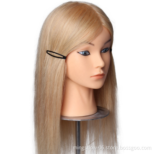 Mingshow Manikin Head Doll Practice Beauty School Mannequin Head For Hairdressing Doll Heads With Natural Hair Mannequin